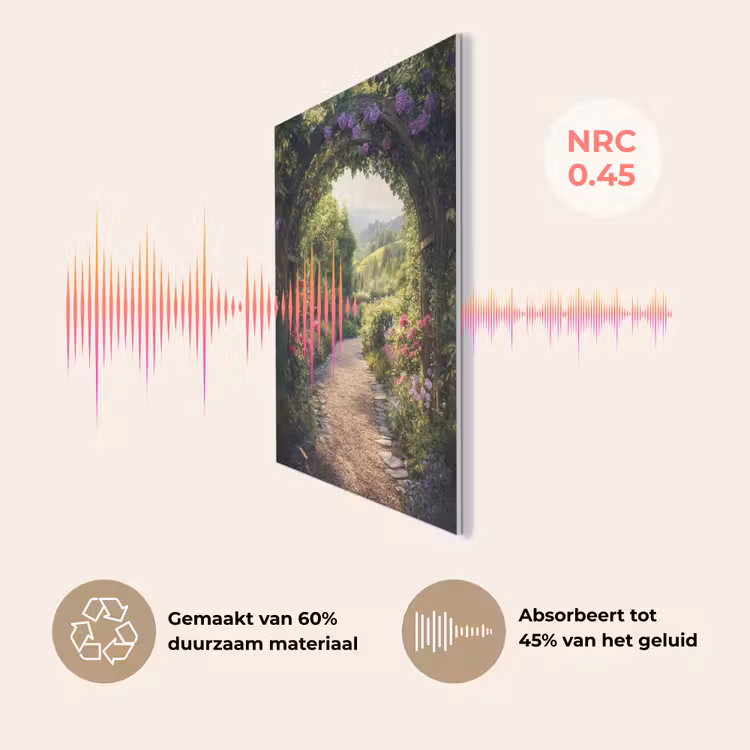 Doorkijk - Landschap - Bloemen - Tuinboog - Natuur PET vilt klein -USP_NL