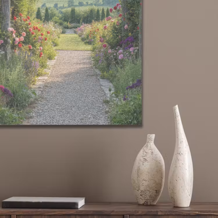 Doorkijk - Landschap - Natuur - Tuinboog - Bloemen PET vilt klein -sfeer6_closeup