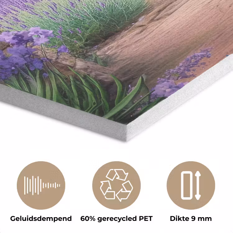 Doorkijk - Lavendel - Bloemen - Paars - Poort PET vilt klein -closeup_NL
