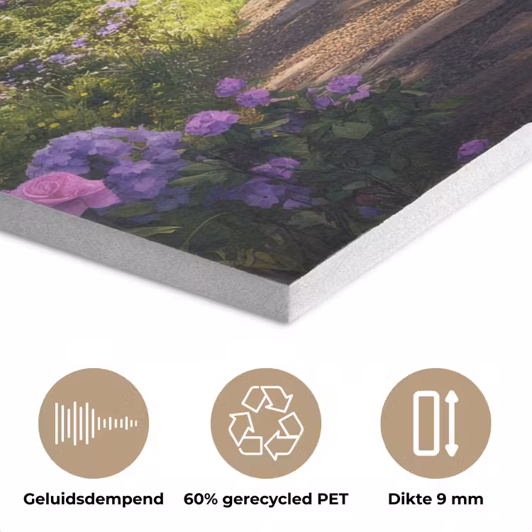 Doorkijk - Rozenboog - Uitzicht - Landschap - Bloemen PET vilt klein -closeup_NL
