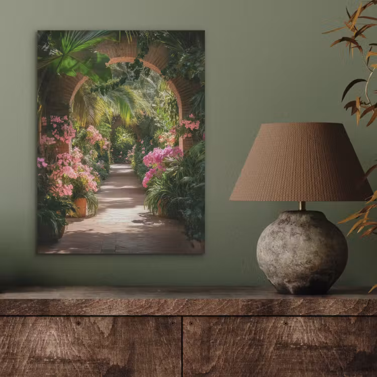 Doorkijk - Tropisch - Bloemen - Natuur PET vilt klein -sfeer2