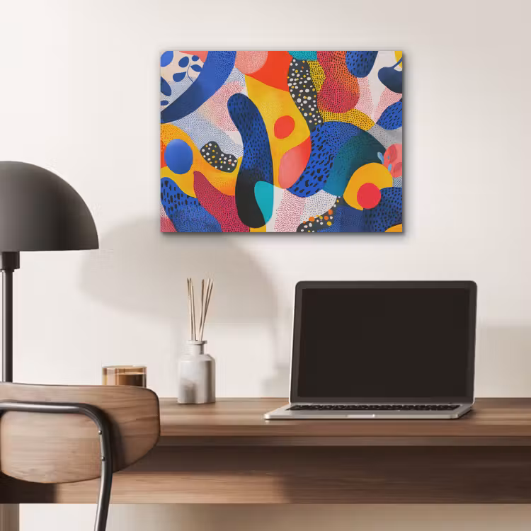Vormen - Abstract - Stippels - Blauw PET vilt klein -sfeer5