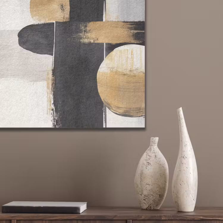 Vormen - Penseelstreken - Abstract - Goud PET vilt klein -sfeer6_closeup