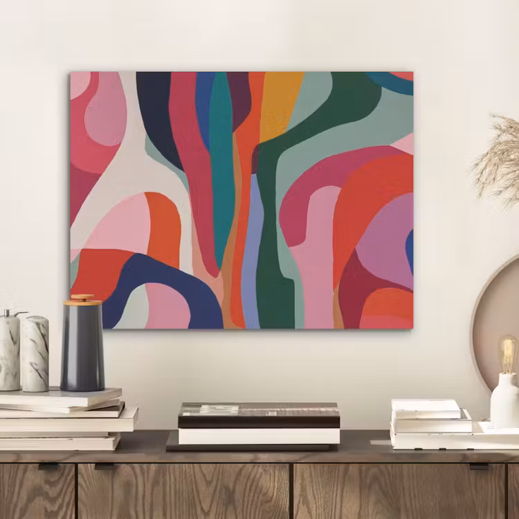 Vormen - Bochten - Kleurrijk - Abstract PET vilt klein -sfeer1