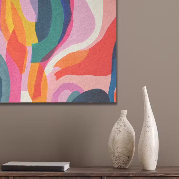 Vormen - Golvend - Abstract - Felroze PET vilt klein -sfeer6_closeup