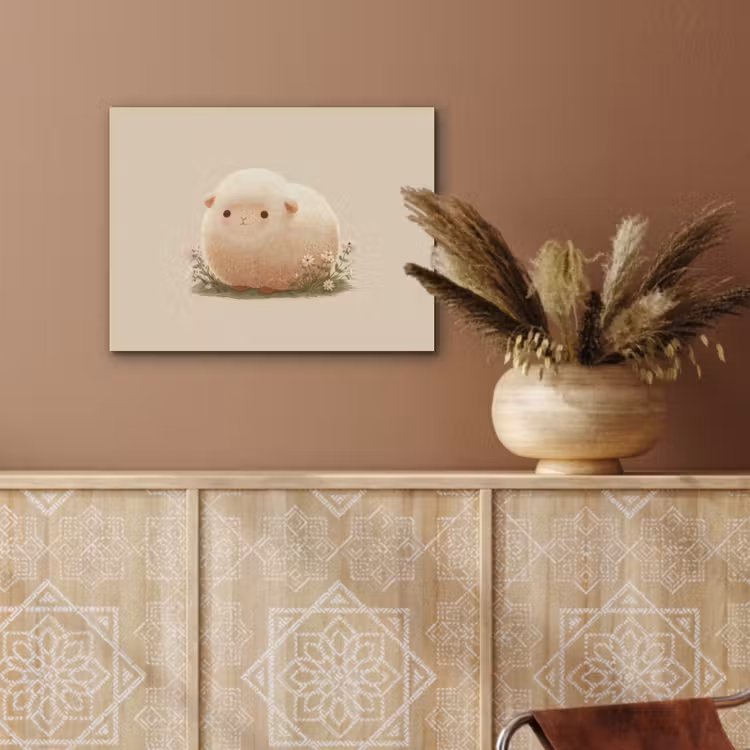 Schaap - Beige - Bloemen PET vilt klein -sfeer4