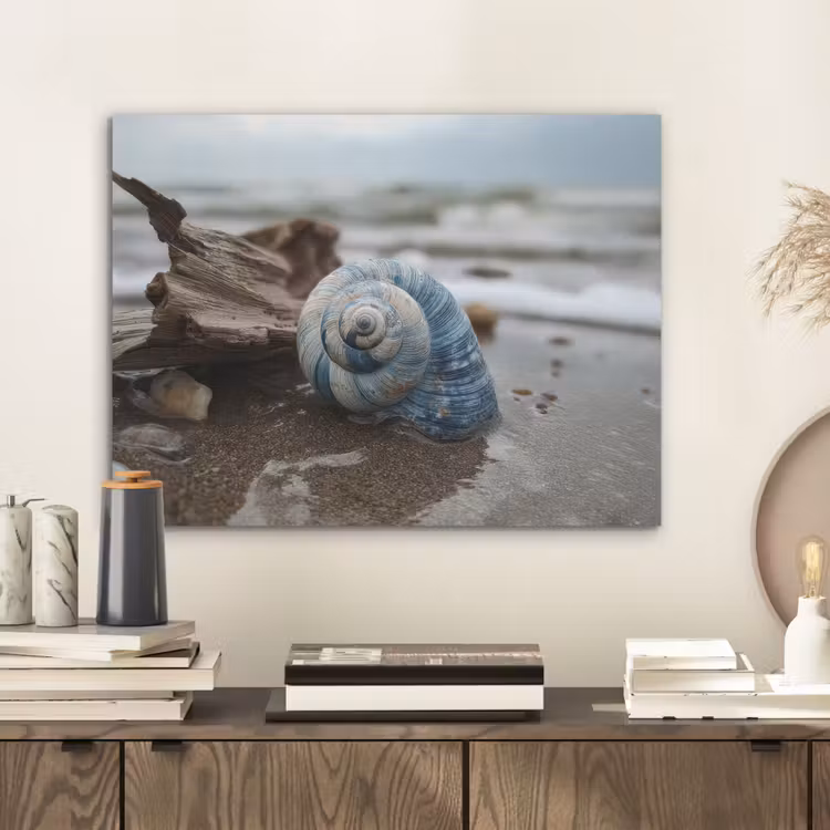 Schelp - Strand - Blauw - Zee PET vilt klein -sfeer1