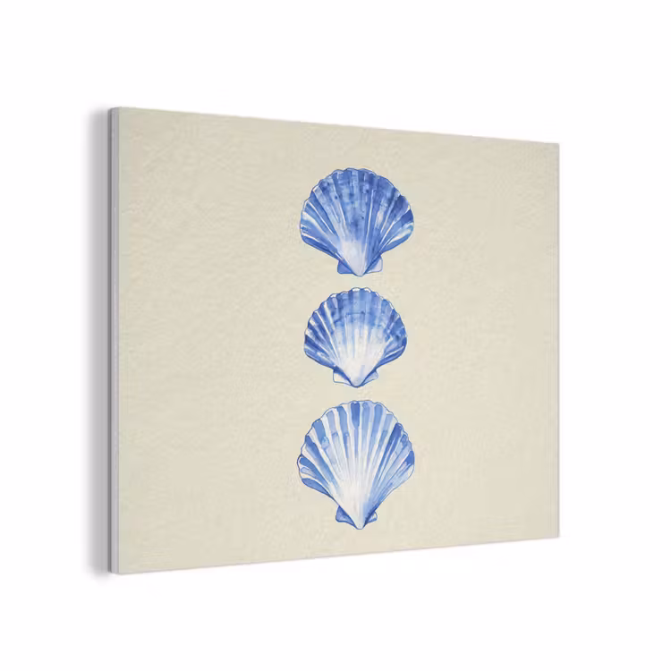 Schelpen - Blauw - Beige PET vilt klein -3d