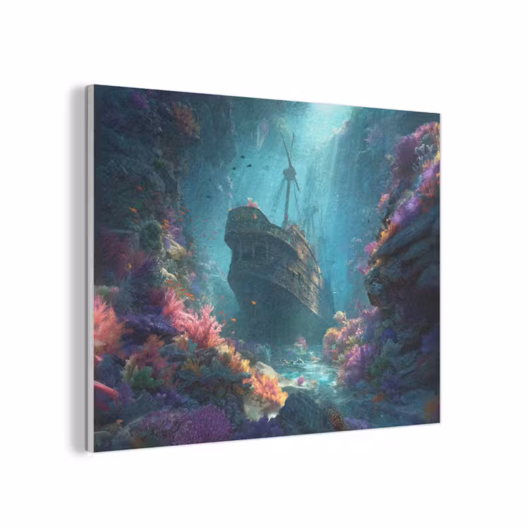 Schip - Hout - Koraalriffen - Zonlicht PET vilt klein -3d