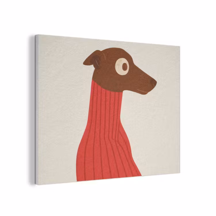 Silhouet - Hond - Trui - Rood PET vilt klein -3d