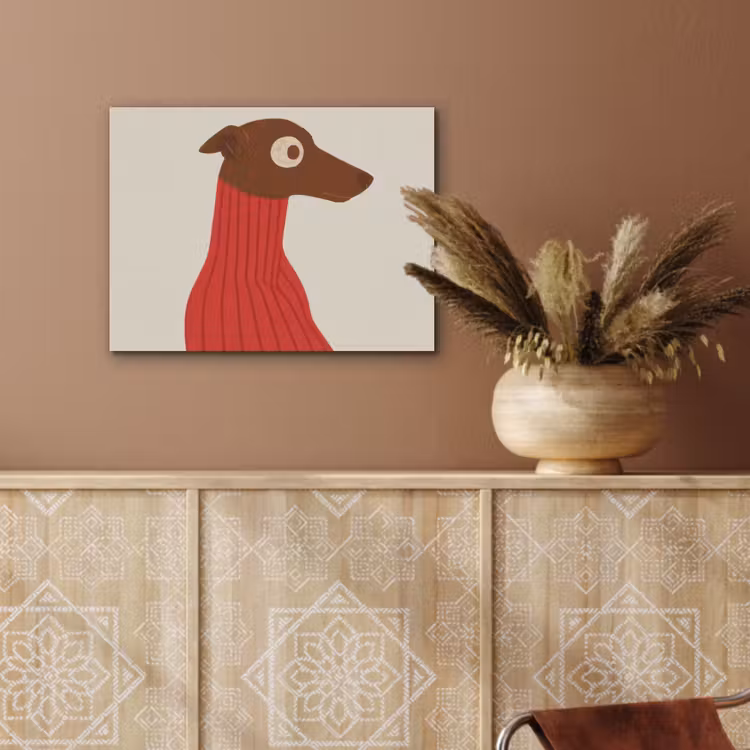 Silhouet - Hond - Trui - Rood PET vilt klein -sfeer4