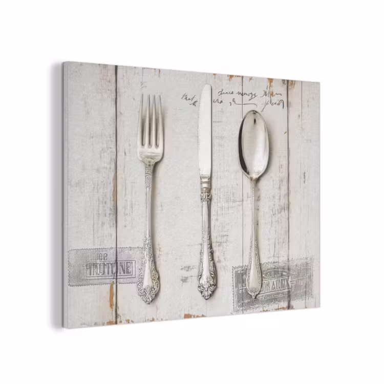 Zilver - Bestek - Hout PET vilt klein -3d
