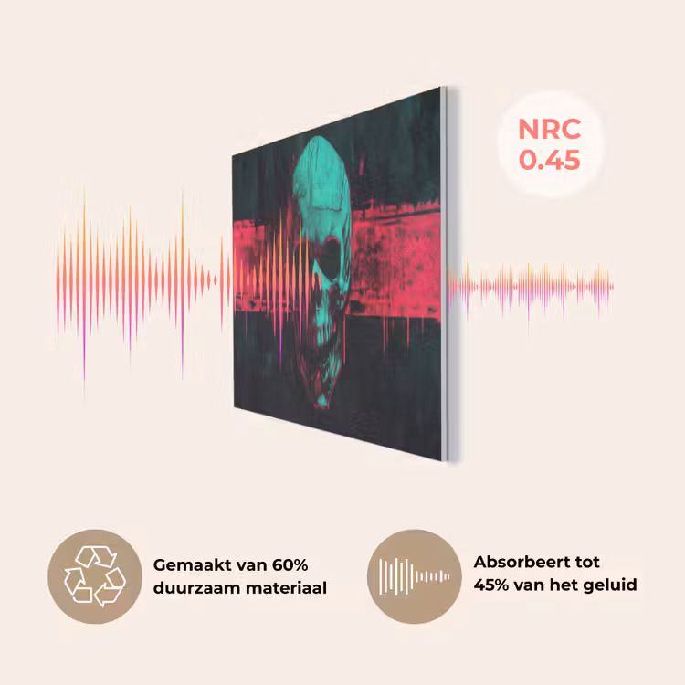Schedel - Cyberpunk - Neon Rood PET vilt middel -USP_NL