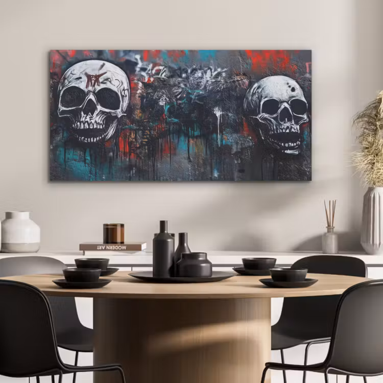 Schedels - Graffiti - Abstract PET vilt middel -sfeer1