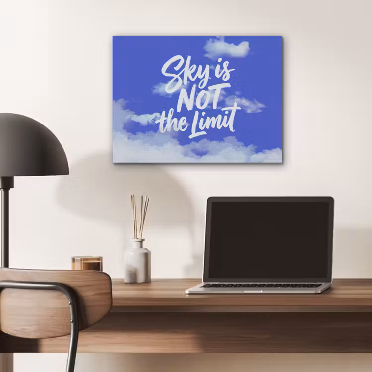 Sky is not the limit - Blauwe lucht - Wolken PET vilt klein -sfeer5
