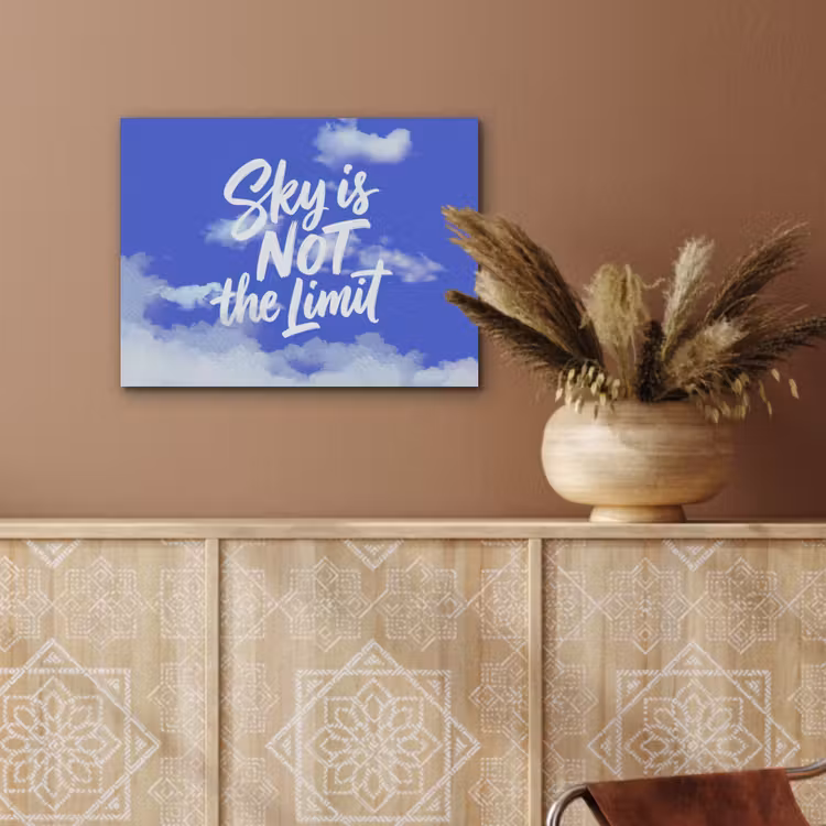Sky is not the limit - Blauwe lucht - Wolken PET vilt klein -sfeer4