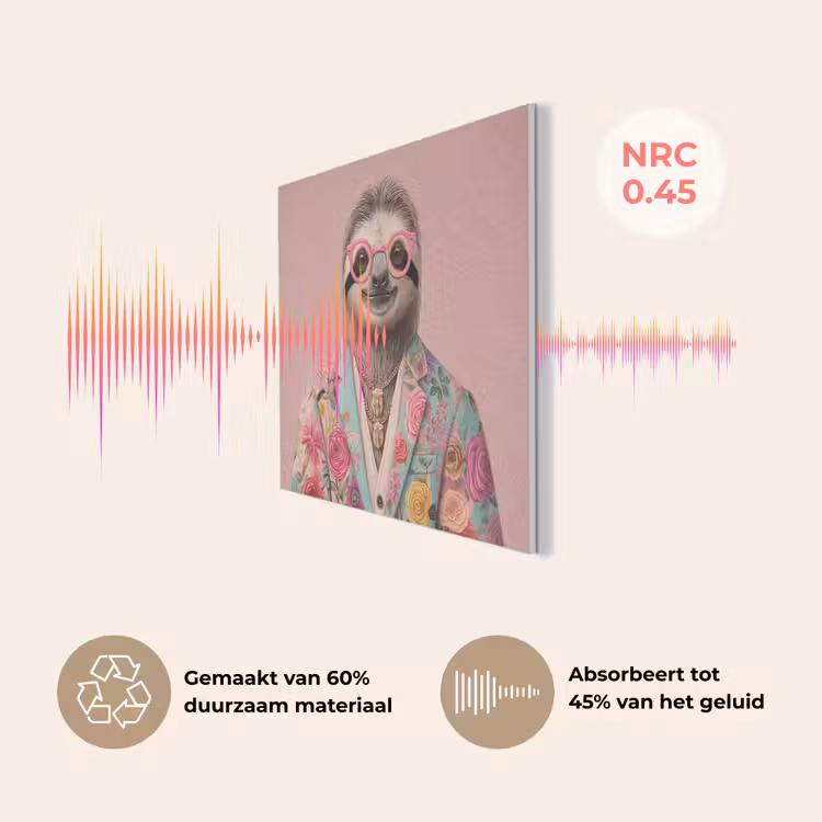 Luiaard - Bloemenprint - Bril - Roze PET vilt klein -USP_NL