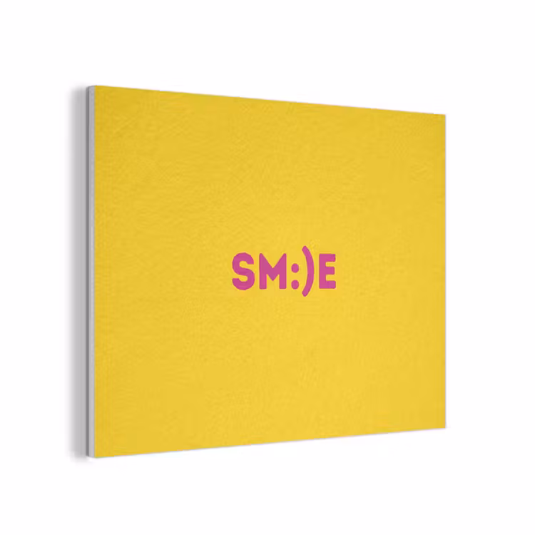 Smile - Roze - Geel PET vilt klein -3d