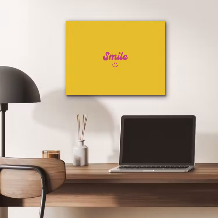 Smile - Geel - Roze PET vilt klein -sfeer5