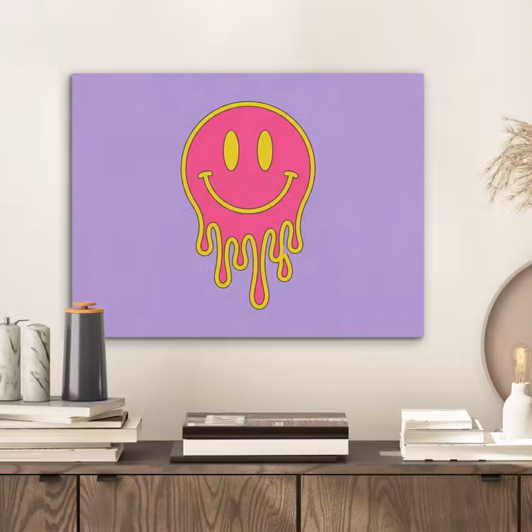 Smiley - Drip - Neon PET vilt klein -sfeer1