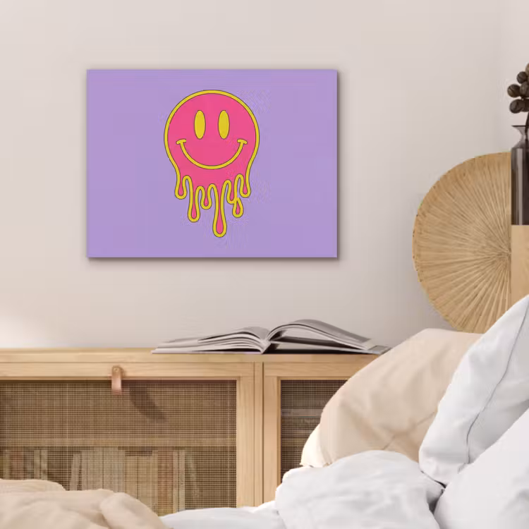 Smiley - Drip - Neon PET vilt klein -sfeer3