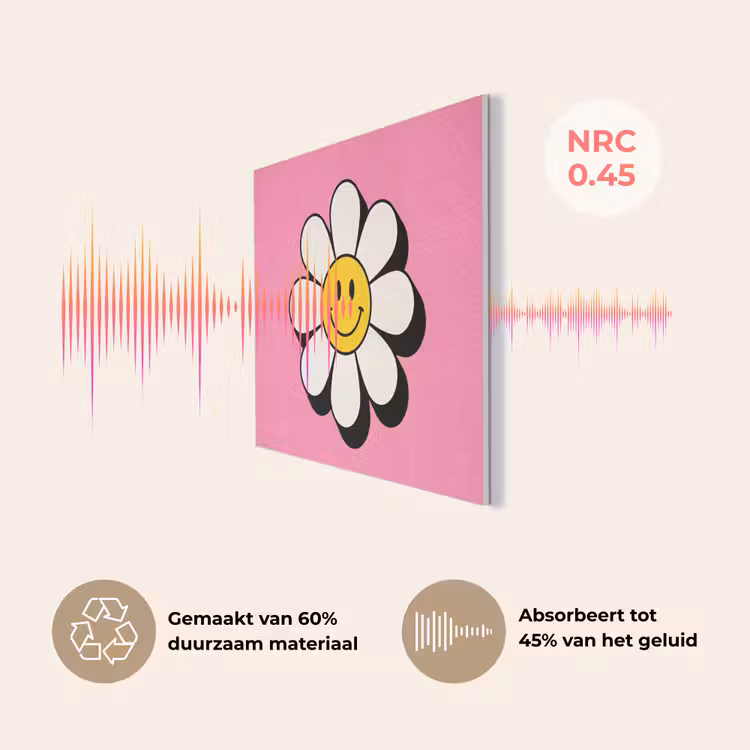 Smiley - Bloem - Roze PET vilt klein -USP_NL