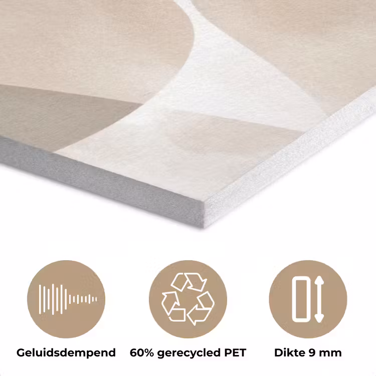 Vloeiende vlakken - Harmonieus - Golvend PET vilt klein -closeup_NL