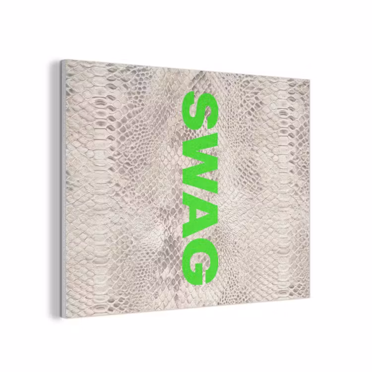 Slangenprint - SWAG - Neon - Groen PET vilt klein -3d