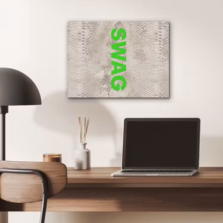 Slangenprint - SWAG - Neon - Groen PET vilt klein -sfeer5