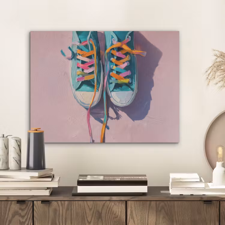 Sneakers - Veters - Kleurrijk - Schaduw PET vilt klein -sfeer1