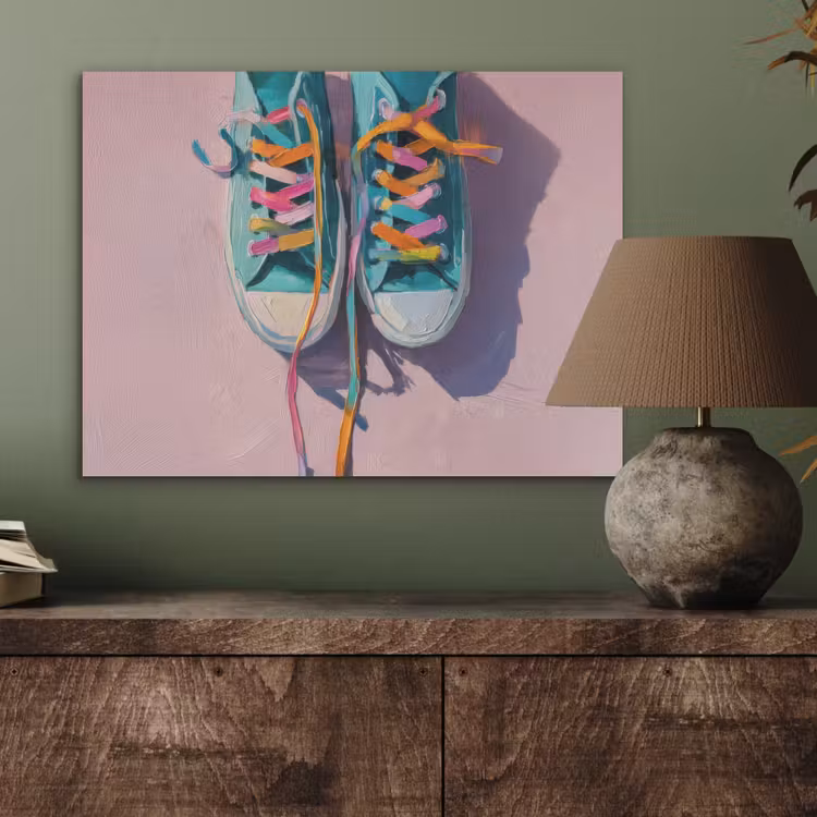 Sneakers - Veters - Kleurrijk - Schaduw PET vilt klein -sfeer2