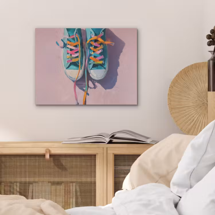 Sneakers - Veters - Kleurrijk - Schaduw PET vilt klein -sfeer3