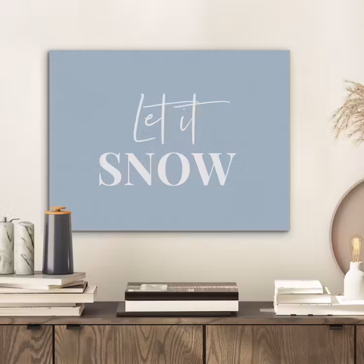 Sneeuw - Winter - Blauw - Let it snow PET vilt klein -sfeer1