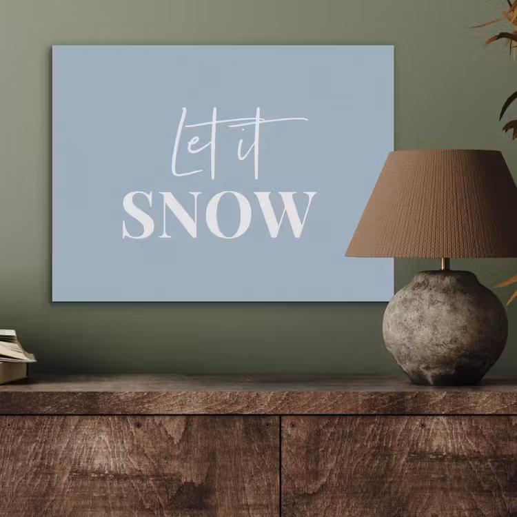 Sneeuw - Winter - Blauw - Let it snow PET vilt klein -sfeer2