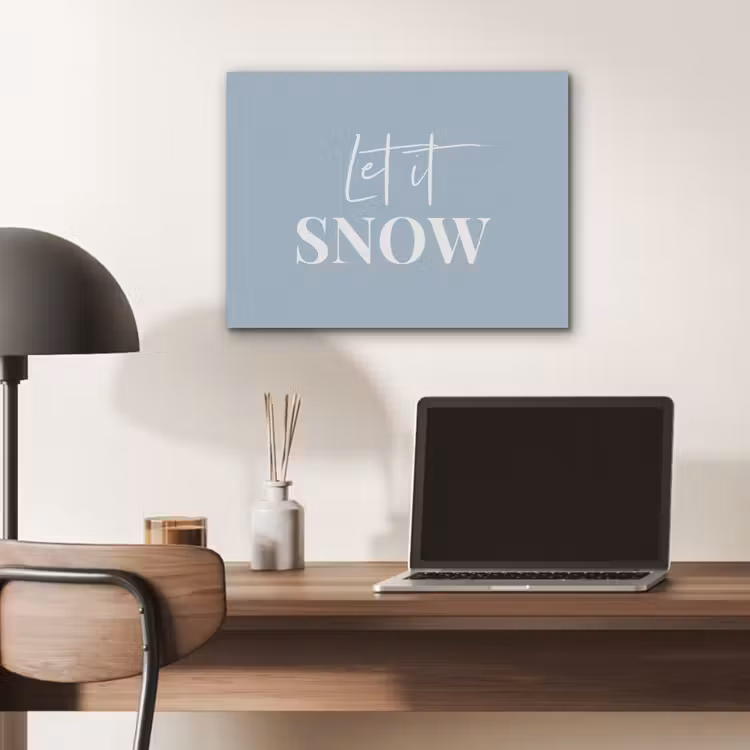 Sneeuw - Winter - Blauw - Let it snow PET vilt klein -sfeer5