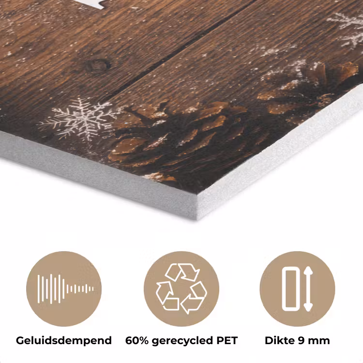Sneeuw - Houtlook - Quote - Let it snow PET vilt klein -closeup_NL