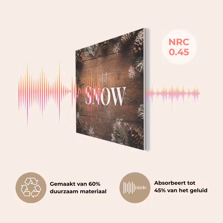 Sneeuw - Houtlook - Quote - Let it snow PET vilt klein -USP_NL