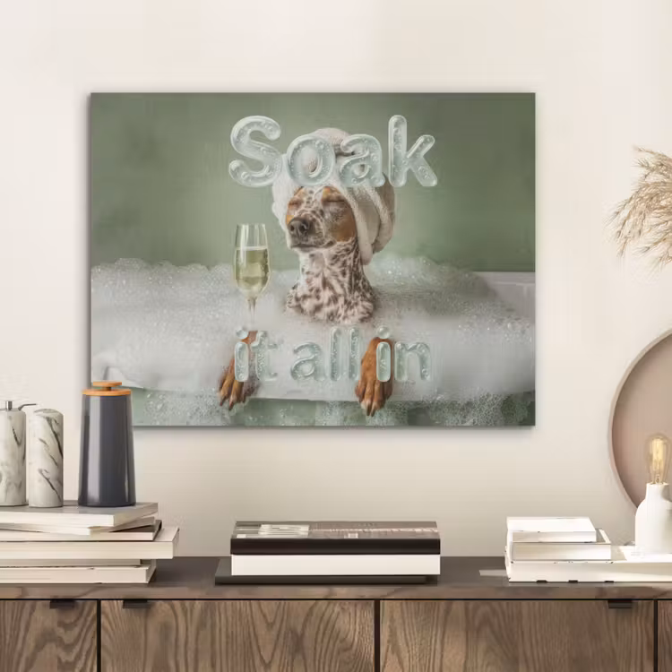 Soak it all in - Hond - Bad PET vilt klein -sfeer1