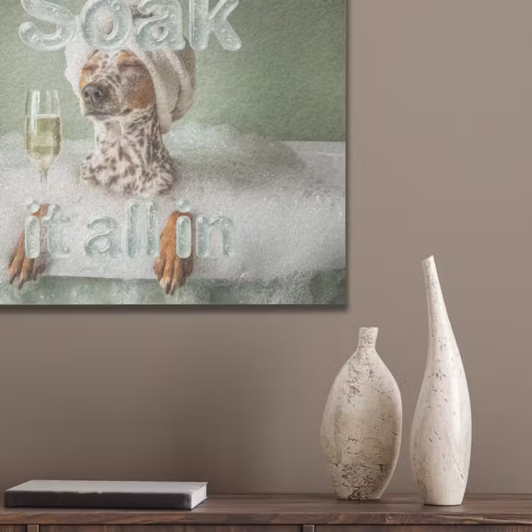Soak it all in - Hond - Bad PET vilt klein -sfeer6_closeup