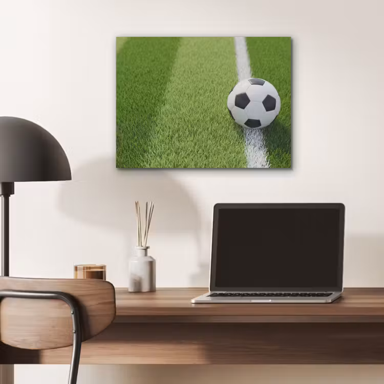 Voetbal - Grasveld - Sport - Groen PET vilt klein -sfeer5