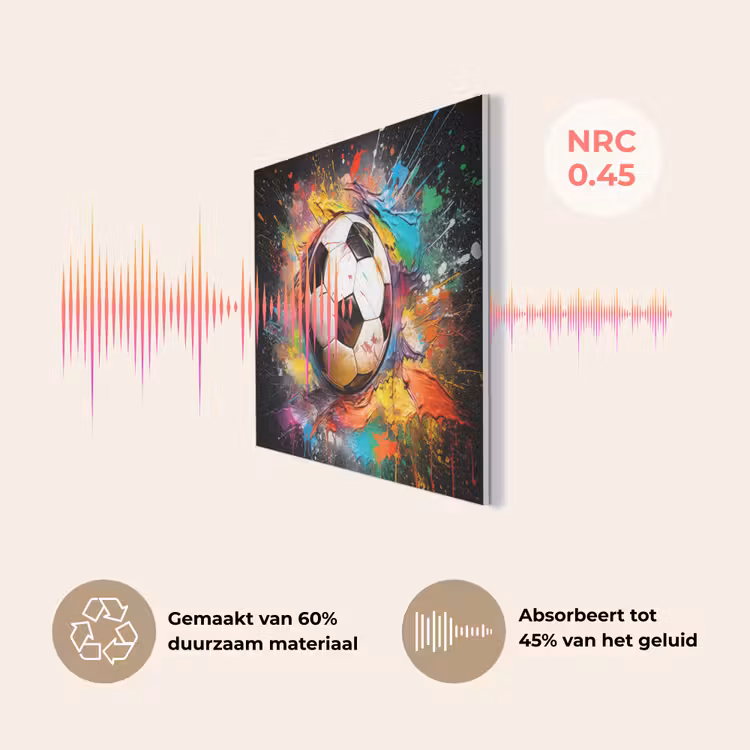 Voetbal - Verf - Kleuren - Zwart - Wit PET vilt klein -USP_NL