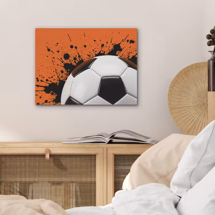 Voetbal - Verf - Sport - Oranje PET vilt klein -sfeer3