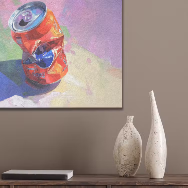 Frisdrank - Blik - Paars PET vilt klein -sfeer6_closeup