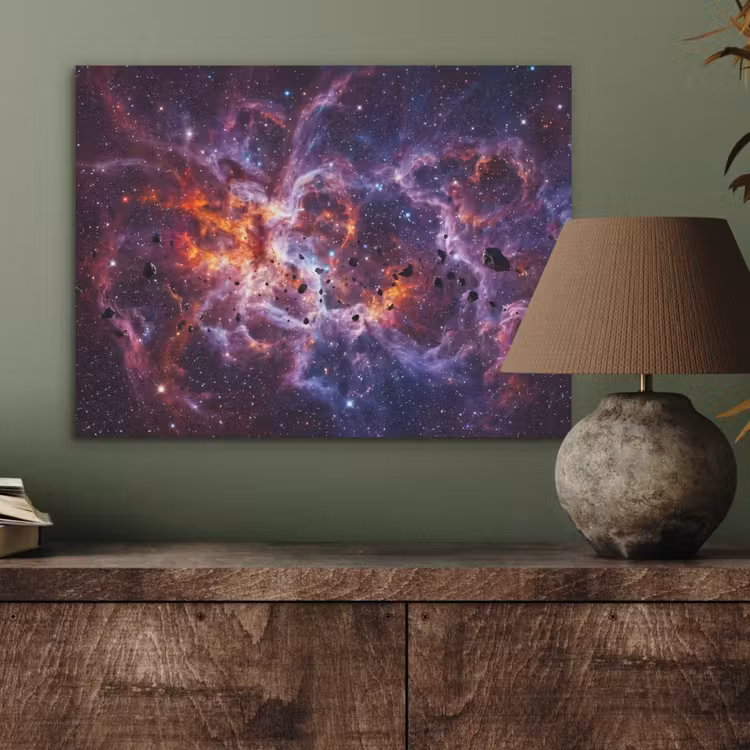 Space - Stars - Abstract - Colorful PET vilt klein -sfeer2