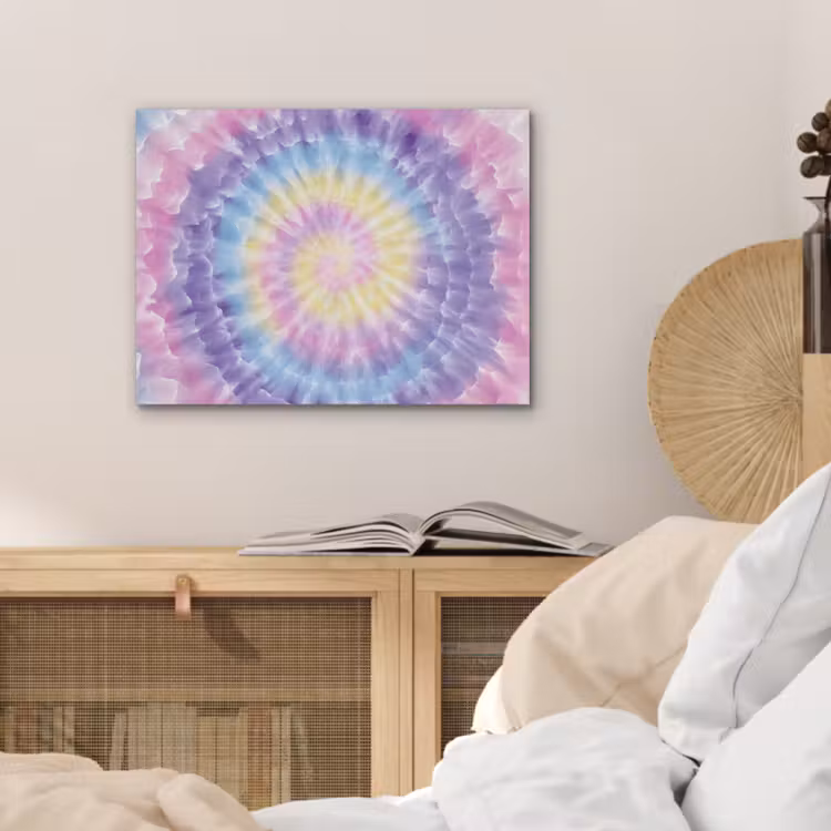 Spiraal - Tie dye - Pasteltinten PET vilt klein -sfeer3
