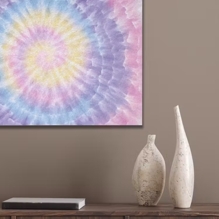 Spiraal - Tie dye - Pasteltinten PET vilt klein -sfeer6_closeup