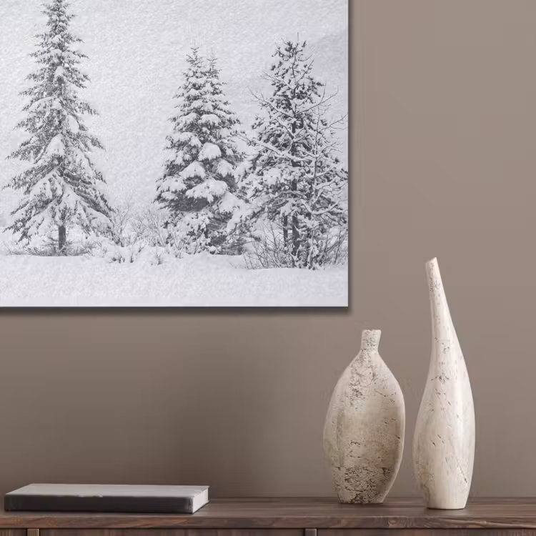 Fijnsparren - Sneeuw - Winter - Landschap - Stilte PET vilt klein -sfeer6_closeup