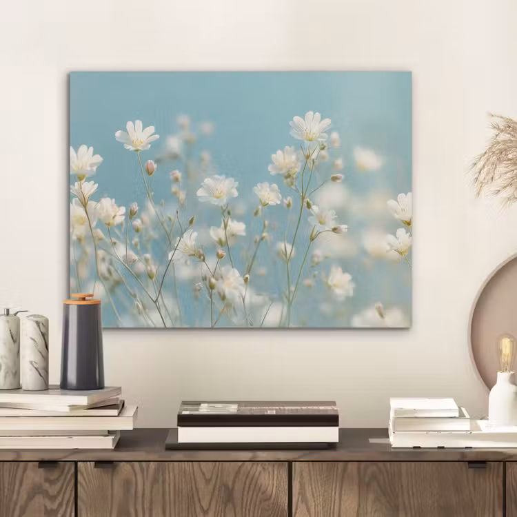 Stengels - Bloemen - Lucht - Wit PET vilt klein -sfeer1