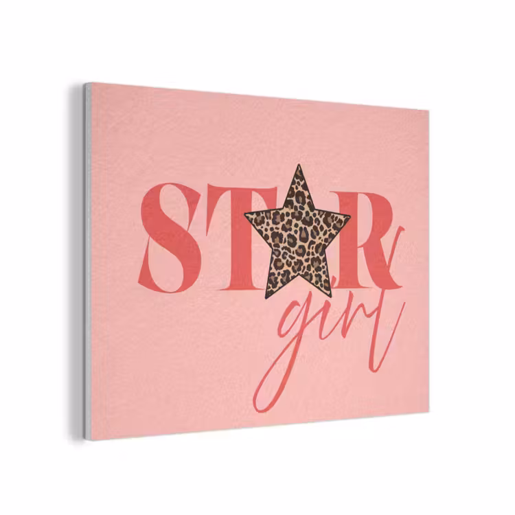 Star girl - Roze - Panter - Ster PET vilt klein -3d