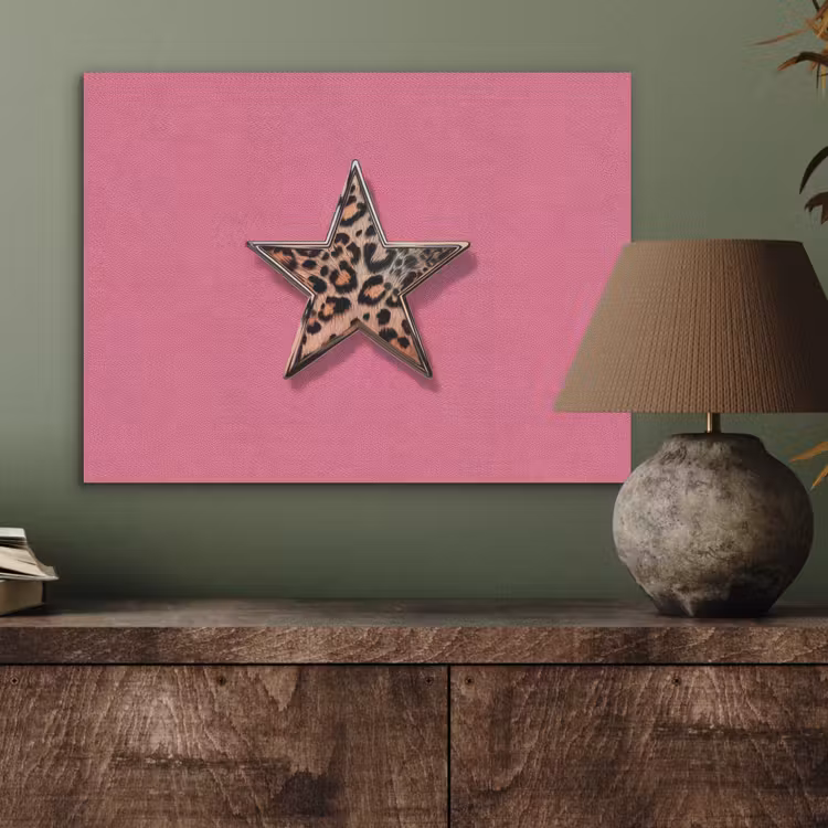 Ster - Luipaard - Print - Roze PET vilt klein -sfeer2